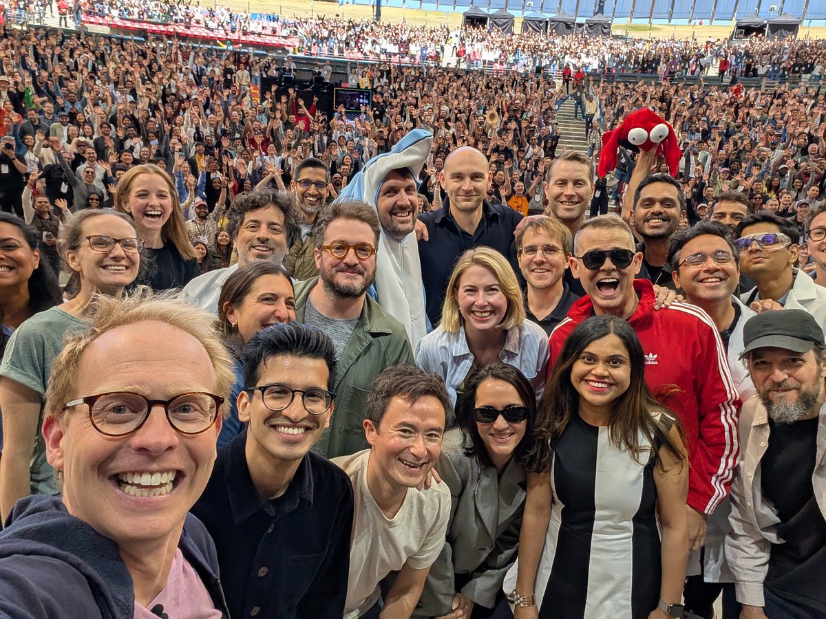 So glad to have demo'd with <a href="/ammaar/">Ammaar Reshi</a> on the I/O stage,  in front of thousands of Googlers including special guests <a href="/joshwoodward/">Josh Woodward</a> and <a href="/sundarpichai/">Sundar Pichai</a>.

Shout out to my favorite dolphin <a href="/triswarkentin/">Tris Warkentin</a>! 🐬

Thanks <a href="/GoogleDeepMind/">Google DeepMind</a> for the opportunity 🚀🚀
