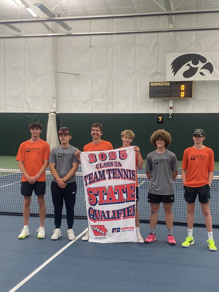 PrairieTennis's tweet photo. Dream season continues to Waukee! Hawks beat Liberty to make our first state team tournament in history. 16-0. https://t.co/8Ss1I5zZw9