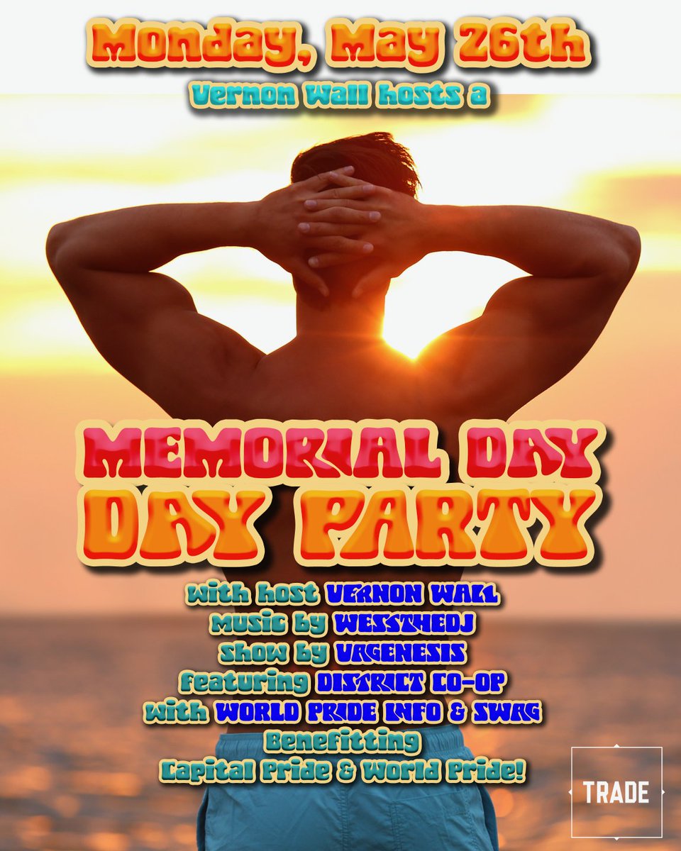 Vernon A. Wall (@vernonawall) on Twitter photo In town on Memorial Day? Driving back from Rehomo? Visiting for World Pride? Drop by! There will be a pop-up World Pride Welcome Center for those who have questions about the festivities. Giveaways! Prizes! Dranks! Cuties! Drag! <a href="/The_Vagenesis/">Vagisil—here for the clout</a> <a href="/DistrictCoop/">District CoOp</a> <a href="/tradebardc/">TRADE</a> In town on Memorial Day? Driving back from Rehomo? Visiting for World Pride? Drop by! There will be a pop-up World Pride Welcome Center for those who have questions about the festivities. Giveaways! Prizes! Dranks! Cuties! Drag! <a href="/The_Vagenesis/">Vagisil—here for the clout</a> <a href="/DistrictCoop/">District CoOp</a> <a href="/tradebardc/">TRADE</a>