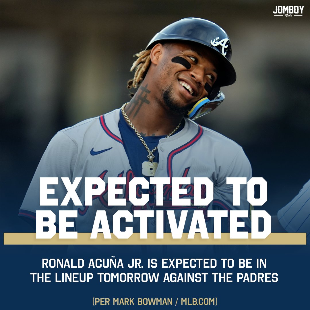 Ronald Acuña Jr. is expected to make his 2025 debut tomorrow against San Diego