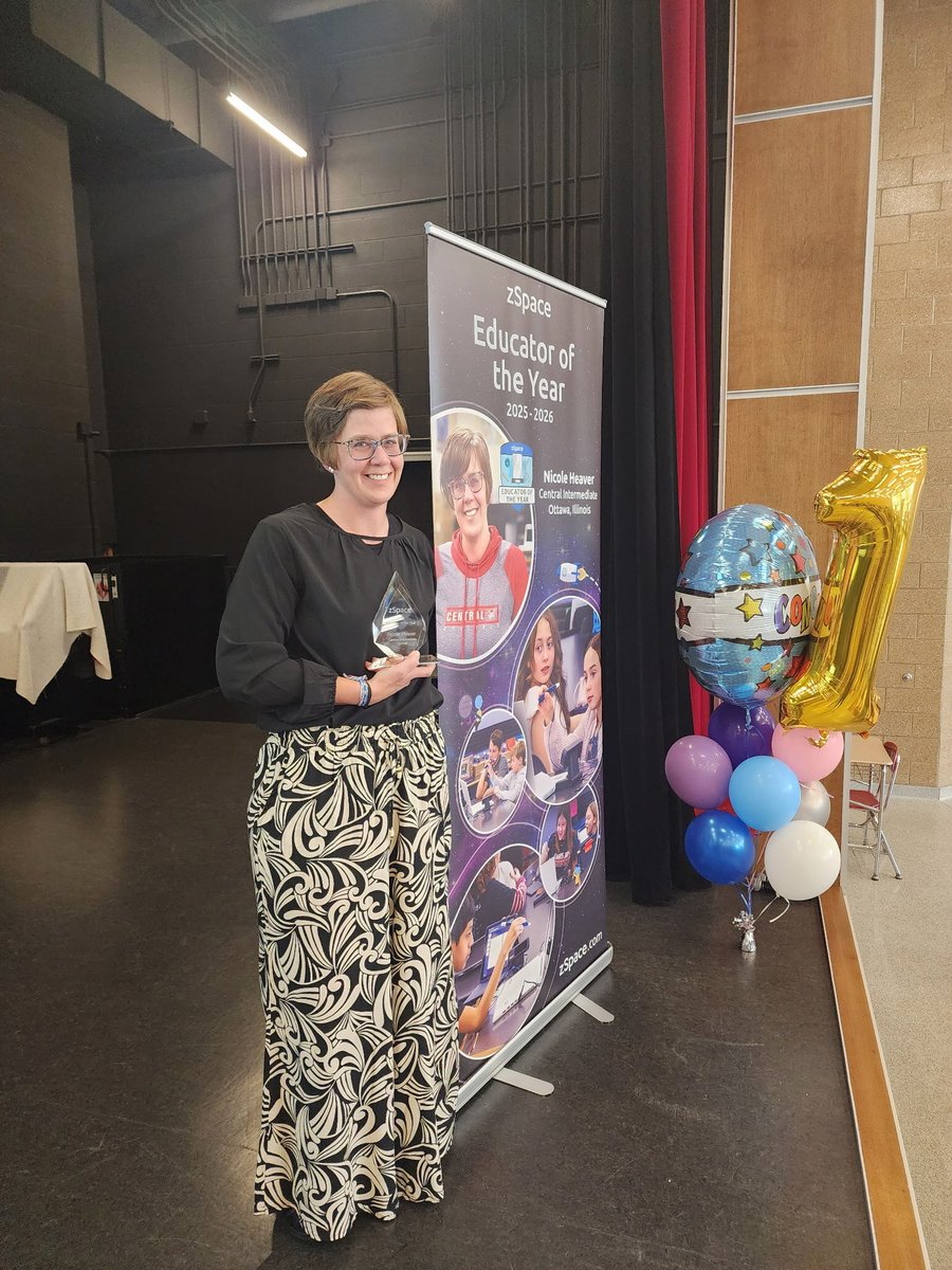 zSpace's tweet photo. Huge congrats to Nicole Heaver—our 2025 zSpace Educator of the Year! 👏 She built a daily STEM program with zSpace, mentors educators nationwide &amp; inspires students every day. 

Follow her journey: @MrsNHeaver | LinkedIn: Nicole Heaver

#zSpace #STEMeducation #EdTech https://t.co/9AfK22pvf1