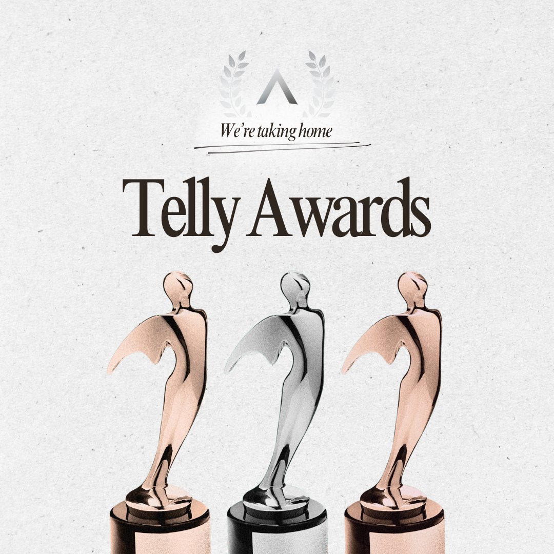 TeamAscentMedia's tweet image. Time to clear some space for our new hardware 🏆
The Tellys honor the best in media and television across 6 continents and all 50 states, with industries from tech to entertainment to advocacy.
We’re so proud of the ads our team created this year and even prouder of the stories…