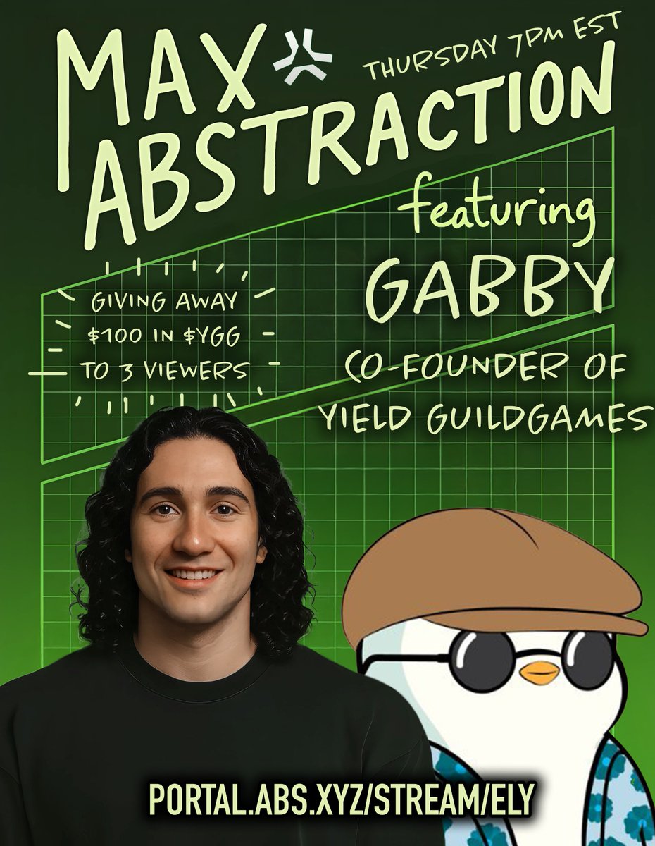 ProofOfEly's tweet photo. LIVE NOW!
We're talking to the @gabusch, the co-founder of @YieldGuild

Talking about @LOLLandGame, their upcoming game on Abstract.  

AND WE'RE GIVING AWAY $300 in $YGG to 3 viewers!   

TO ENTER: RT &amp; BE IN STREAM

WATCH HERE: https://t.co/SzgLLREWbe https://t.co/xDuq9JSfbg