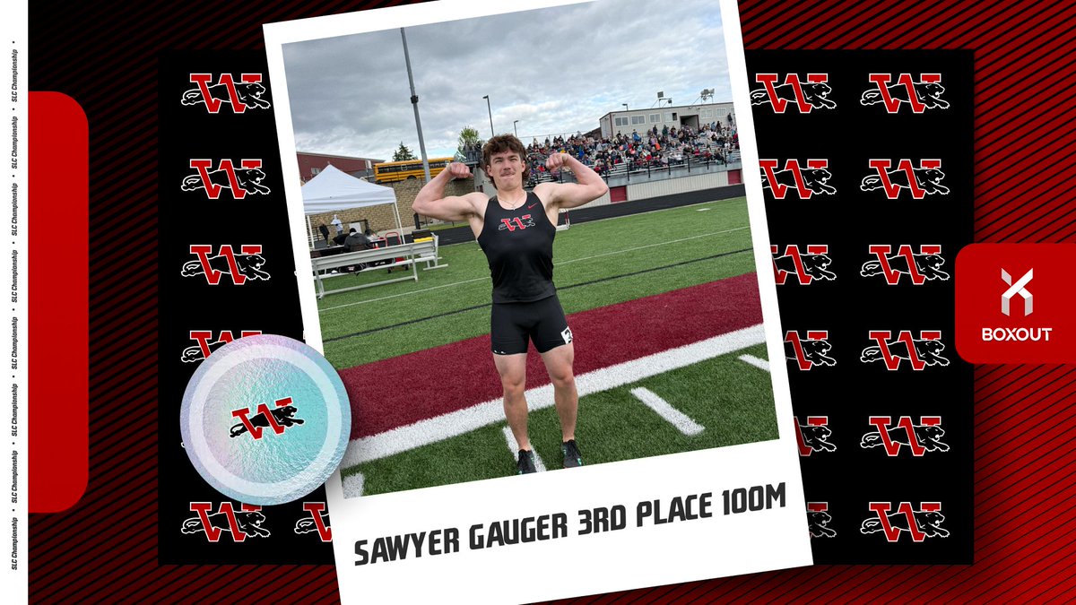 A fantastic finish for Sawyer Gauger taking 3rd place in the 100m at the SLC Championship! Another strong showing from our Panthers. @wilmotsports