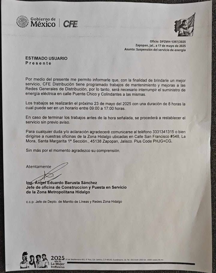 #AvisoImportante sin luz!!! #Zapopan