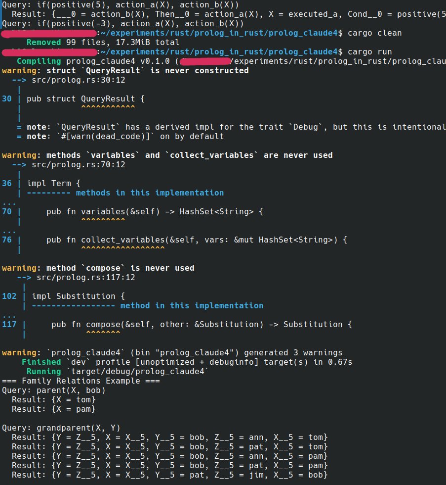 ExedraOS's tweet image. #claude4 is not bad. Not bad at all.
I tested it into something not trivial, like asking it to write a #Prolog compiler using #Rust #Macros.
Result: 600 lines of code with only minor tidbits.