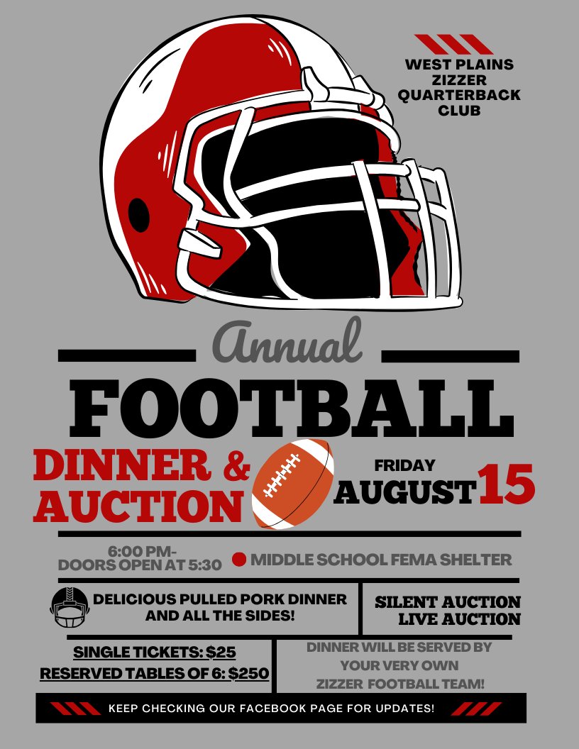 ⚡SAVE the date! You don't want to miss the 2025 Zizzer 🏈Football 🏈  Dinner and Auction!⚡