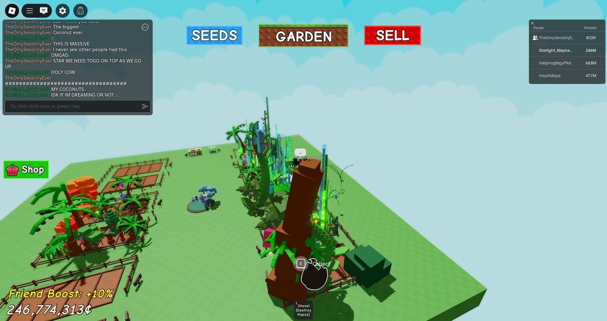 StarHopeLight19's tweet photo. Me and my bestie are playing Grow a Garden and suddenly my coconut tree became so huge i can't even reach it ;-; #GrowaGarden https://t.co/fTvHLAXo5p