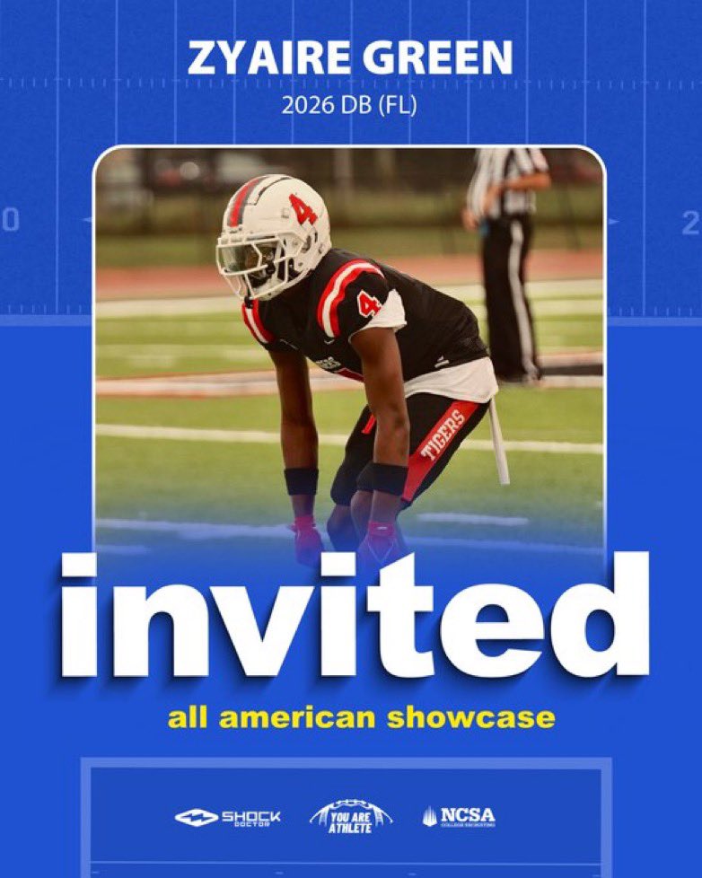 You Are Athlete (@youareathlete) on Twitter photo YAA All American Showcase
👉 2026 DB Zyaire Green (<a href="/Zyaire1Green/">Zyaire “Boogie” Green</a>) out of Palmetto HS (FL) YAA All American Showcase
👉 2026 DB Zyaire Green (<a href="/Zyaire1Green/">Zyaire “Boogie” Green</a>) out of Palmetto HS (FL)