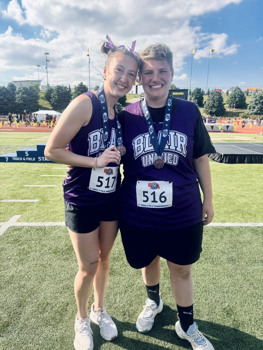 Blair Unified Sports & Activities (@blairunified) on Twitter photo 💜BLAIR UNIFIED STATE TRACK RESULTS🖤
-Boys 100M Dash:K. Wyman, R. Yanak-2nd🥈
-Boys Shot Put: C. Tucker, J. Rogge- 3rd🥉
-Boys 4x100M Relay: K. Wyman, C. Finken, A. Damme, R. Yanak- 4th4️⃣
-Girls Shot Put: E. Bray, J. Hineman- 5th5️⃣
<a href="/EntPubSports/">Washington County Enterprise Sports</a> <a href="/BHSBlair/">Blair High School</a> <a href="/BlairTrackTeam/">BLAIR Track & Field</a> 💜BLAIR UNIFIED STATE TRACK RESULTS🖤
-Boys 100M Dash:K. Wyman, R. Yanak-2nd🥈
-Boys Shot Put: C. Tucker, J. Rogge- 3rd🥉
-Boys 4x100M Relay: K. Wyman, C. Finken, A. Damme, R. Yanak- 4th4️⃣
-Girls Shot Put: E. Bray, J. Hineman- 5th5️⃣
<a href="/EntPubSports/">Washington County Enterprise Sports</a> <a href="/BHSBlair/">Blair High School</a> <a href="/BlairTrackTeam/">BLAIR Track & Field</a>