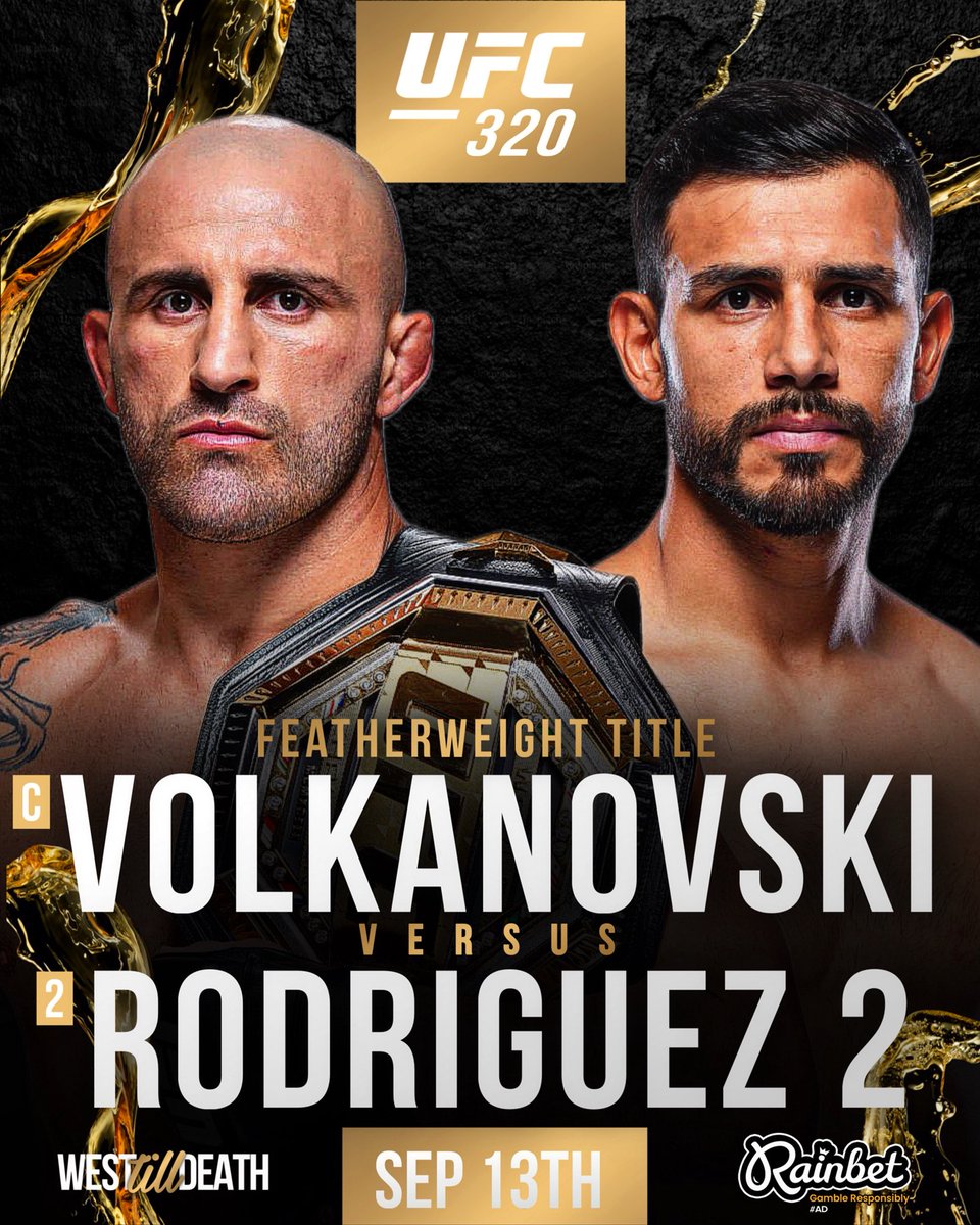 WestTillDeath's tweet image. 🚨Breaking: Alexander Volkanovski vs. Yair Rodriguez 2 is in the works for #UFCNoche on September 13th 
#ufc320 #ufc