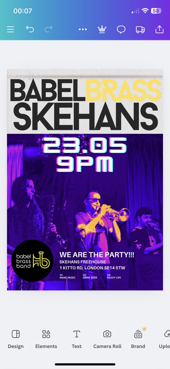 BabelBrass's tweet photo. 🎺 LIVE MUSIC THIS FRIDAY 🎺

BABEL BRASS BAND
🔥 Bringing the brass, beats &amp; unstoppable energy! 🔥

📍 Skehans Freehouse
📅 This Friday
🕘 9 PM
💷 FREE ENTRY

💃 Dance. 🎶 Brass. 🍻 Beers.
South London’s liveliest night starts here. https://t.co/sQpo6dHYJP