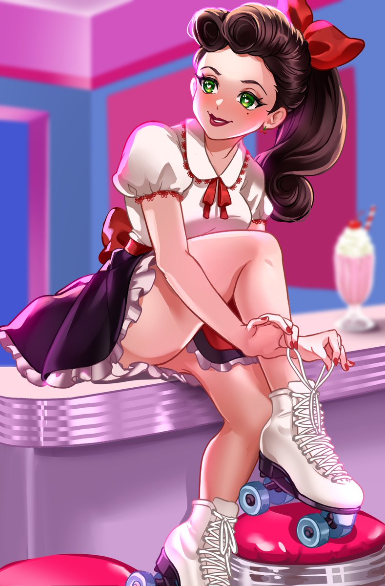 uguubear 🧈🐻 offkai grind ! (@uguubear) on Twitter photo ☕️🍒 serving smiles here comes <a href="/MissLalaVT/">Miss Lala ☕🍒 1950s Diner Waitress</a> for my next offkai print !! ☕️🍒 serving smiles here comes <a href="/MissLalaVT/">Miss Lala ☕🍒 1950s Diner Waitress</a> for my next offkai print !!