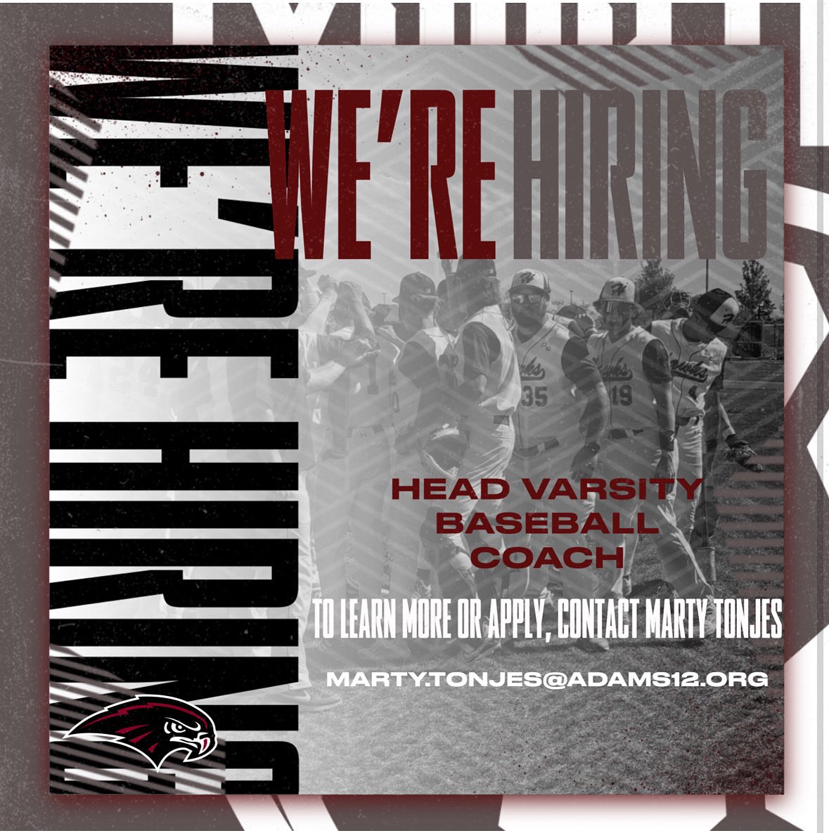 #HawkNation is looking for a new head varsity baseball coach. Reach out, or apply online, if interested. Spread the word, Hawks! #baseball