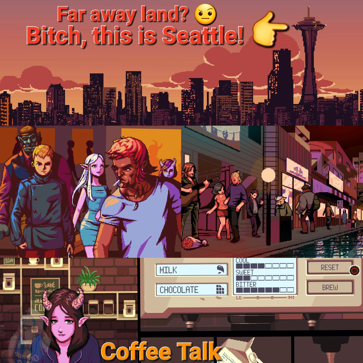 BrokeMilliHF's tweet photo. https://t.co/2OFKehH9BQ
Alright so #Coffee #Talk from @toge is also a bust. Next: #Gravity #Rush! I #hates #visualnovel. 🤬
#PS5 #PlayStation #PS5Pro #PlayStation5 #playstation4pro #PS4 #PS4Pro #Review #Steam #SteamGames #EpicGames #GamingCommunity #videogames #cartoon #2dart https://t.co/Vvptx9C0mb