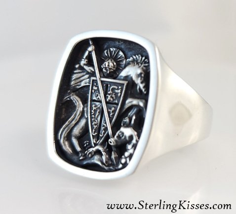 Slay your dragons. St George ring in sterling silver is back in stock. One of my favorite designs. 
sterlingkisses.com/Rings/saint_ge…