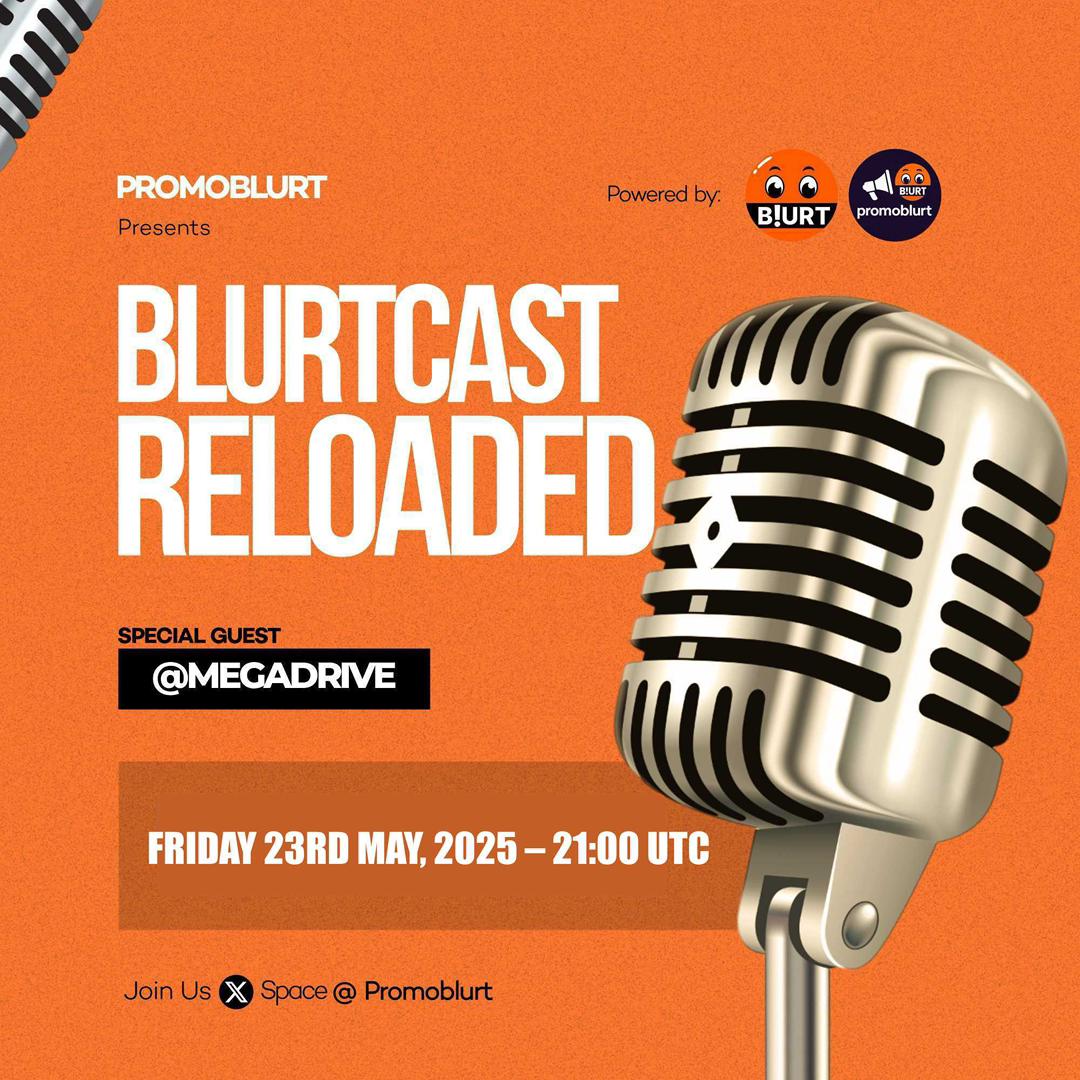 <a href="/BlurtOfficial/">Blurt</a> in collaboration with <a href="/promoblurt/">Promo Blurt</a> presents "BLURTCAST RELOADED and our special guest is none other than <a href="/TheCryptoDrive/">MegaDrive</a> 

x.com/i/spaces/1vAGR…