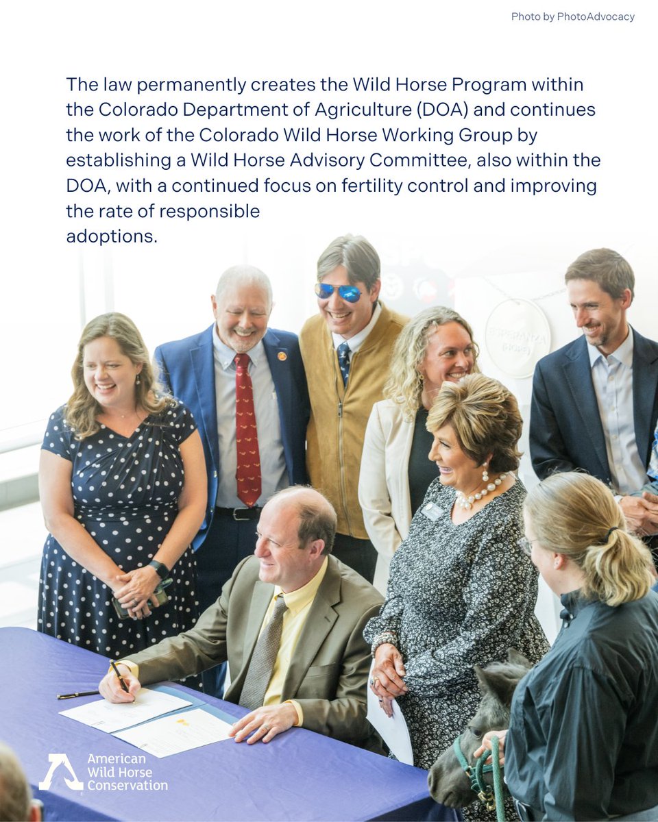 American Wild Horse Conservation (@freewildhorses) on Twitter photo Huge news for Colorado's wild horses! Today, Governor Jared Polis signed into law House Bill 25-1283 — Wild Horse Project Management & Immunocontraception — cementing Colorado’s position as a national leader in humane, in-the-wild conservation. <a href="/jaredpolis/">Jared Polis</a> Huge news for Colorado's wild horses! Today, Governor Jared Polis signed into law House Bill 25-1283 — Wild Horse Project Management & Immunocontraception — cementing Colorado’s position as a national leader in humane, in-the-wild conservation. <a href="/jaredpolis/">Jared Polis</a>
