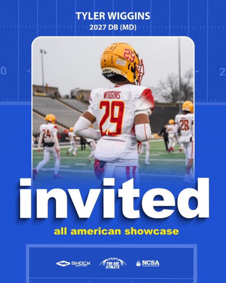 YAA All American Showcase 

👉 2027 DB Tyler Wiggins (<a href="/TyWiggins_/">Tyler Wiggins</a>) out of Calvert Hall HS (MD)