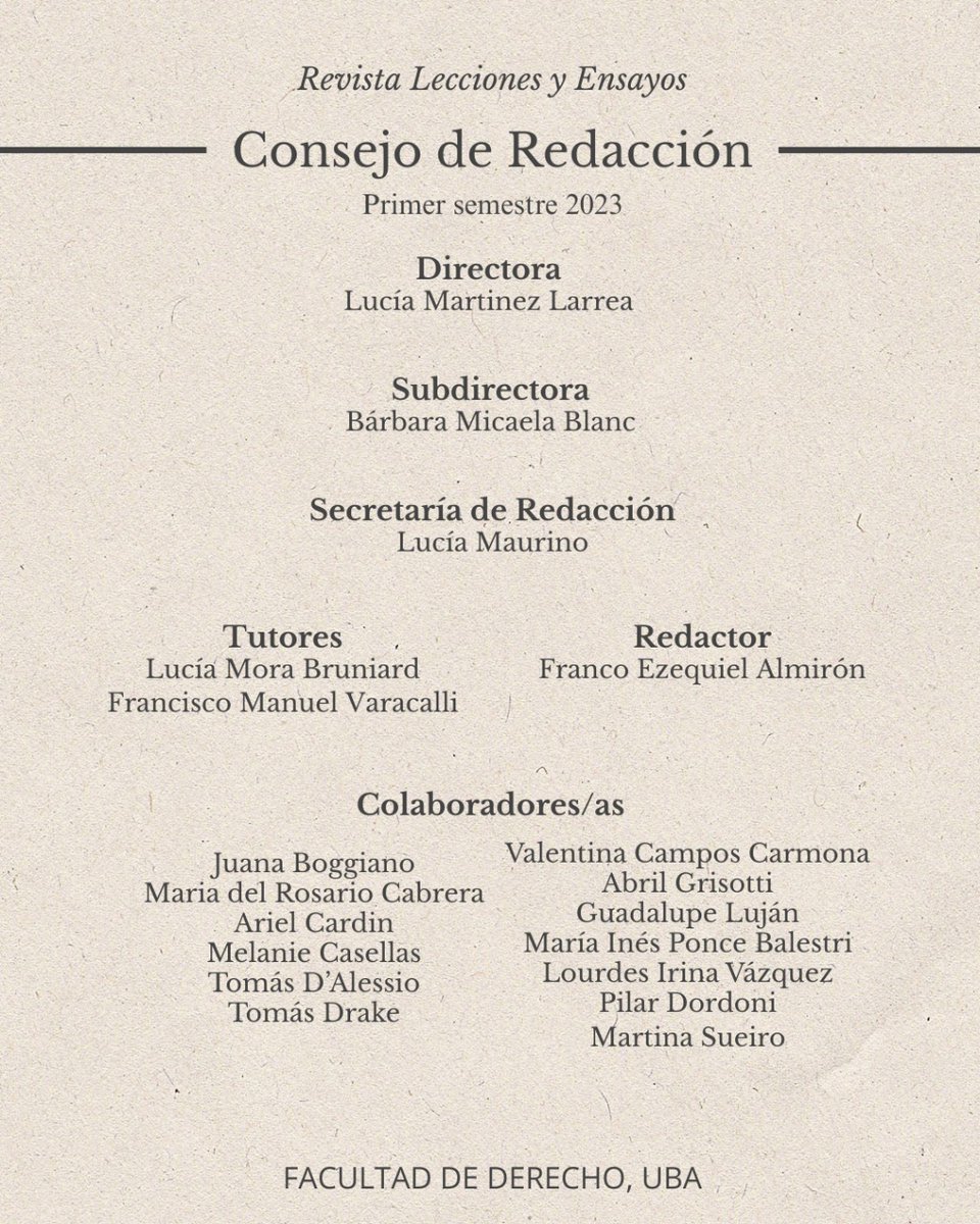 RevistaLyE's tweet photo. 📚 ¡Bienvenidos a la Semana del 110!

Durante los próximos días, estaremos compartiendo los distintos trabajos que integran esta nueva edición de Lecciones y Ensayos.

📝 Hoy comenzamos con el editorial, elaborado por el consejo de redaccion del primer cuatrimestre de 2023. https://t.co/KuqcvODVZE
