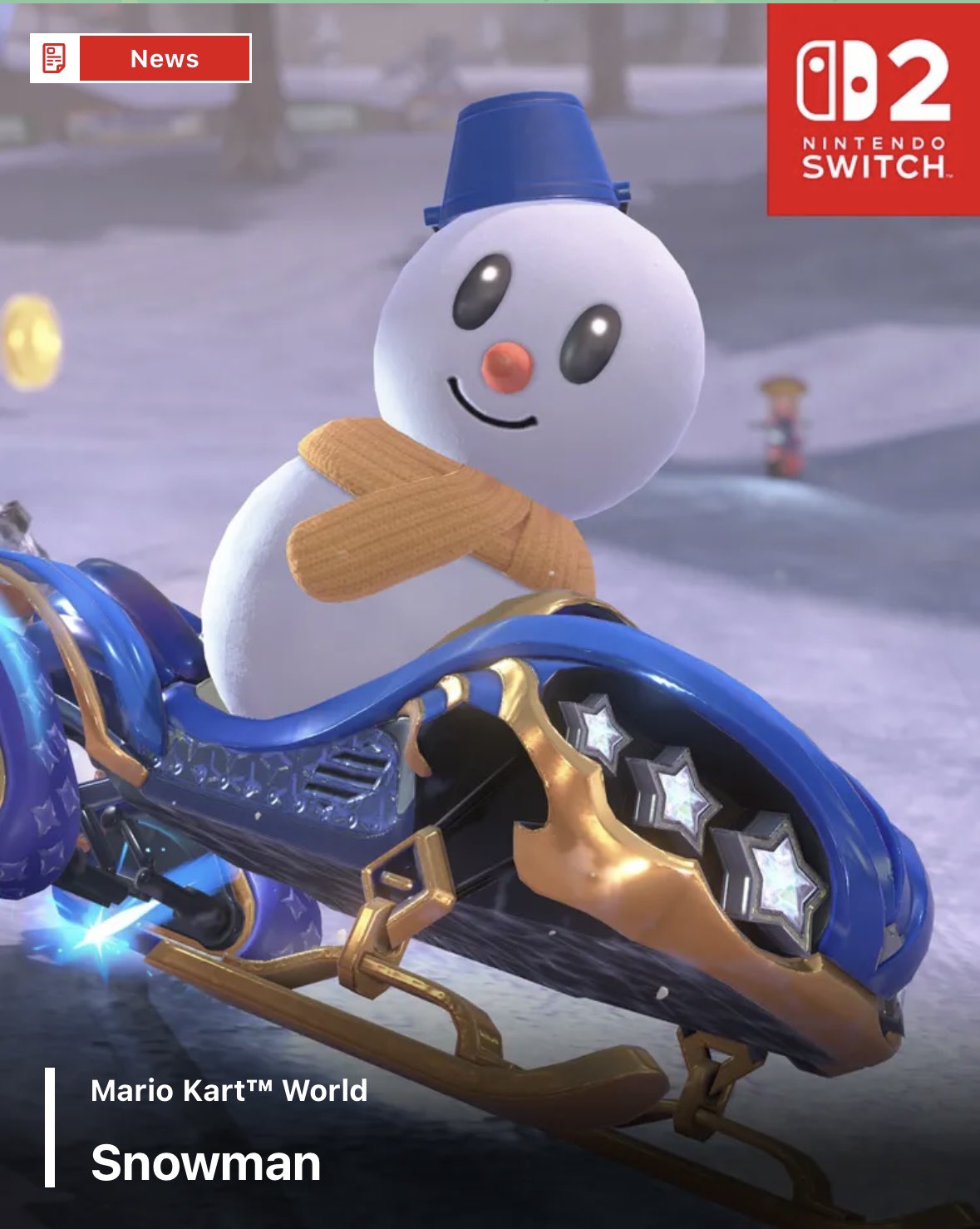 マリオカートワールド スノーマン snow man 販促用B2ポスター