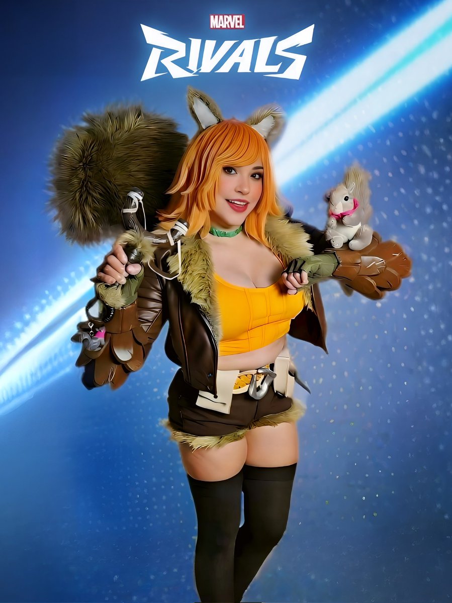 "Hey, it's me! Squirrel Girl, in case you couldn't tell that gaint squirrel-like features." 

#SquirrelGirl #MarvelRivals #MarvelComics #cosplay #DoreenGreen #SquirrelGirlcosplay