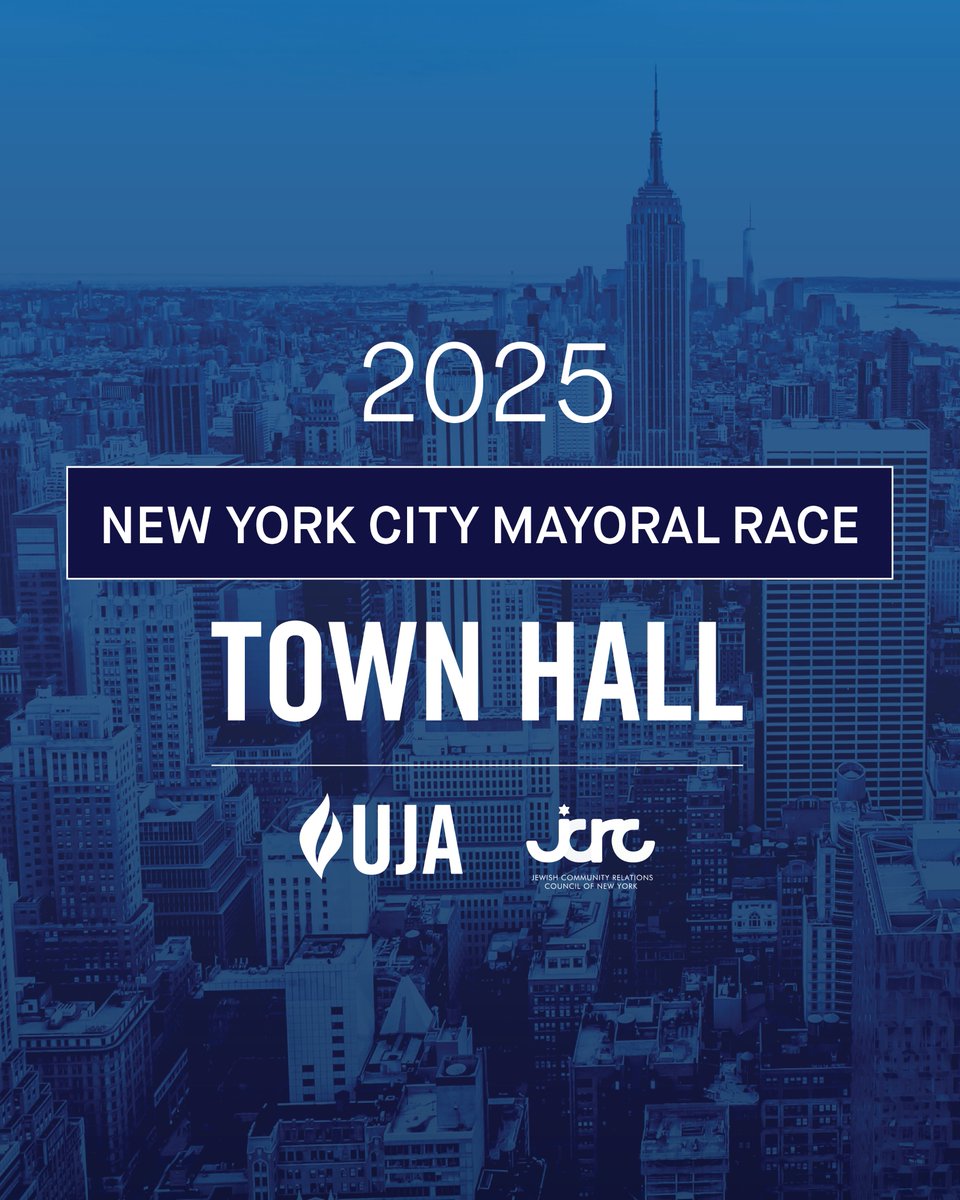 UJA and our partner, <a href="/JCRCNY/">JCRC of New York</a>, invited the 2025 NYC Democratic Mayoral Primary candidates to address issues of critical importance to the Jewish community. 

Watch the Town Hall: ujafedny.org/town-hall-with…