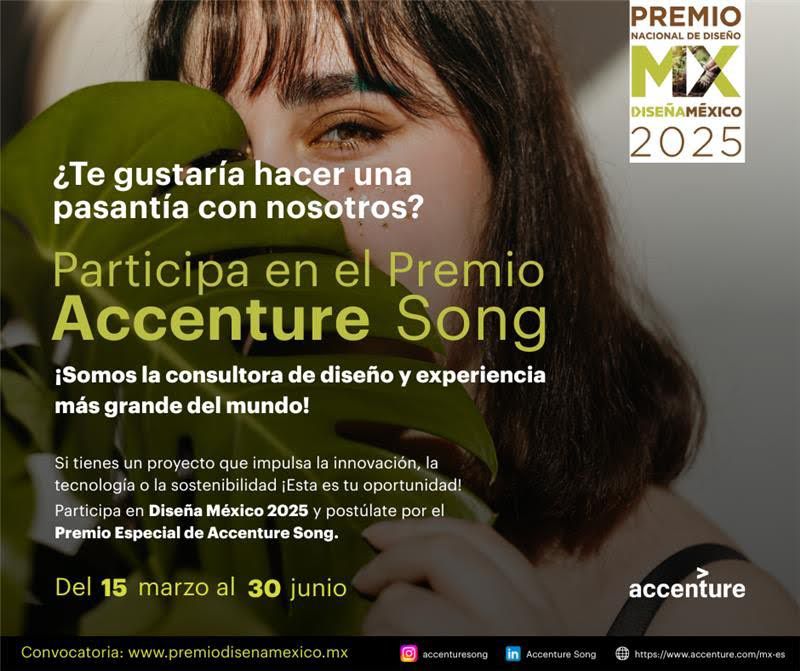 El equipo de Accenture Song esta muy emocionado por invitarlos a participar en el Premio Nacional de Diseño MX.
¡No pierdan esta gran oportunidad de participar! 📷📷
📷 Convocatoria abierta del 15 de marzo al 30 de junio.
📷 Más información en: premiodisenamexico.mx