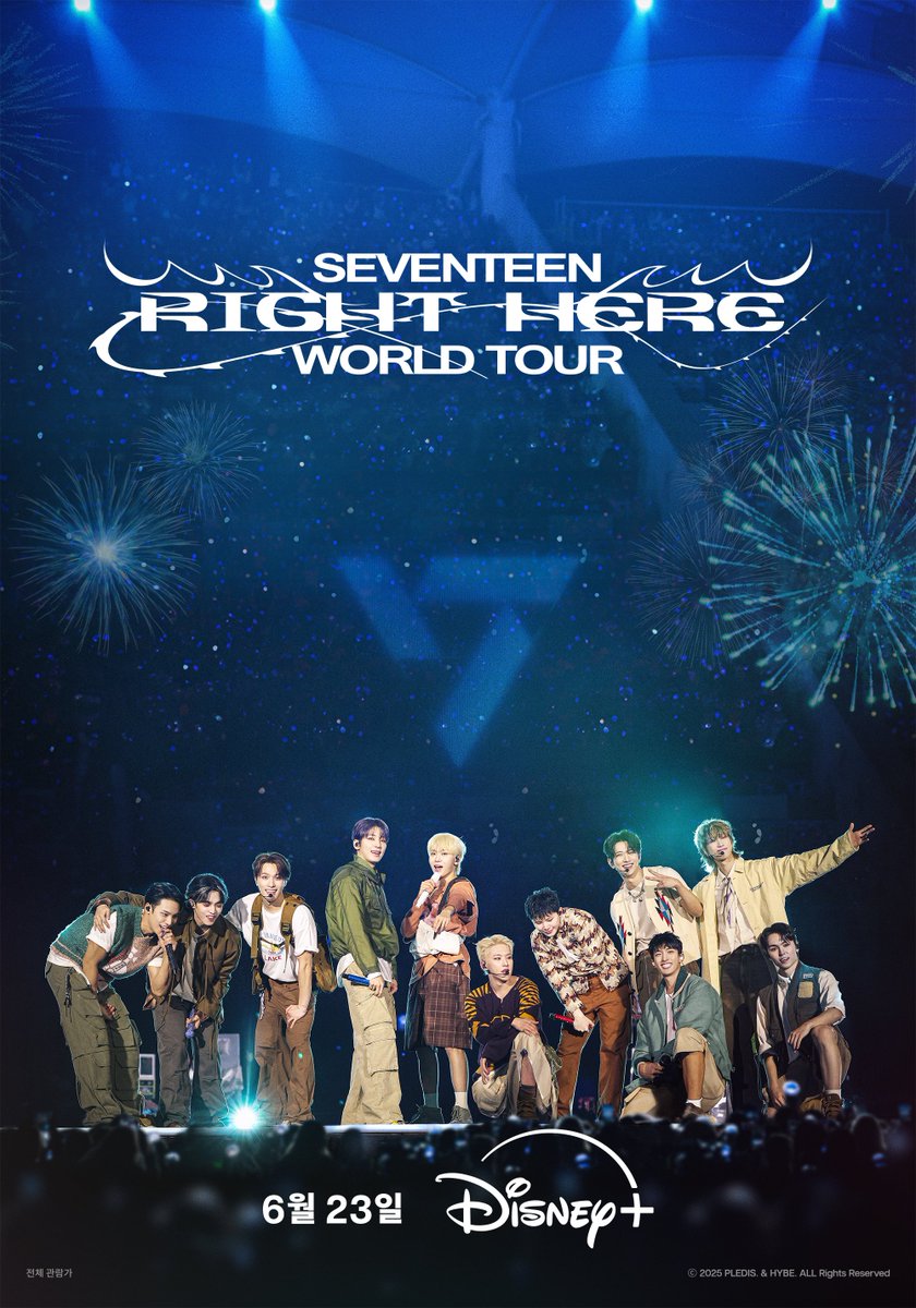 우리가 함께한 아름다운 순간들🌟
역대급 월드 투어의 감동을 다시 만나다!

<SEVENTEEN [RIGHT HERE] WORLD TOUR> 6월 23일 단독 공개

#SEVENTEEN_RIGHT_HERE_WORLD_TOUR
#세븐틴 #에스쿱스 #정한 #조슈아
#준 #호시 #원우 #우지 #디에잇
#민규 #도겸 #승관 #버논 #디노
#디즈니플러스 #DisneyPlusKR