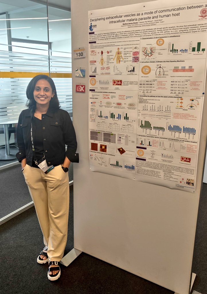 Chiti (@chitiarvind) on Twitter photo Super congratulations to Madhavi for winning the Best Poster Award 😎 at the EMBL BioMalParXXI in Heidelberg! Her poster was on how extracellular vesicles help the malarial parasite increase its infectivity by altering the signalling pathway in the human host. <a href="/IiserTirupati/">IISER Tirupati</a> Super congratulations to Madhavi for winning the Best Poster Award 😎 at the EMBL BioMalParXXI in Heidelberg! Her poster was on how extracellular vesicles help the malarial parasite increase its infectivity by altering the signalling pathway in the human host. <a href="/IiserTirupati/">IISER Tirupati</a>
