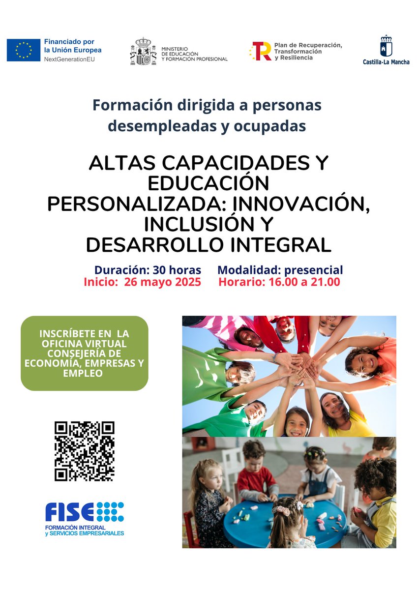 FiseFormacion's tweet photo. Nos queda una plaza libre y comenzamos el lunes ¿te vienes? No se necesita titulación previa.
Formación presencial, gratuita y acreditada por la JCCM 😊 #gransonrisa https://t.co/ha5y2yETi3