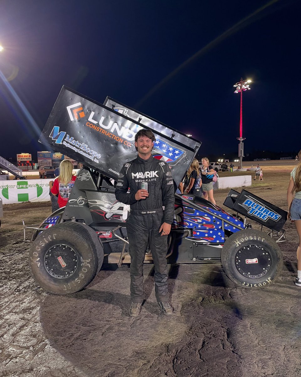 sdspeedway's tweet image. Kaleb Montgomery is all smiles after winning prelim night 1!

Max Mittry finishes 2nd
Chance Grasty finishes 3rd