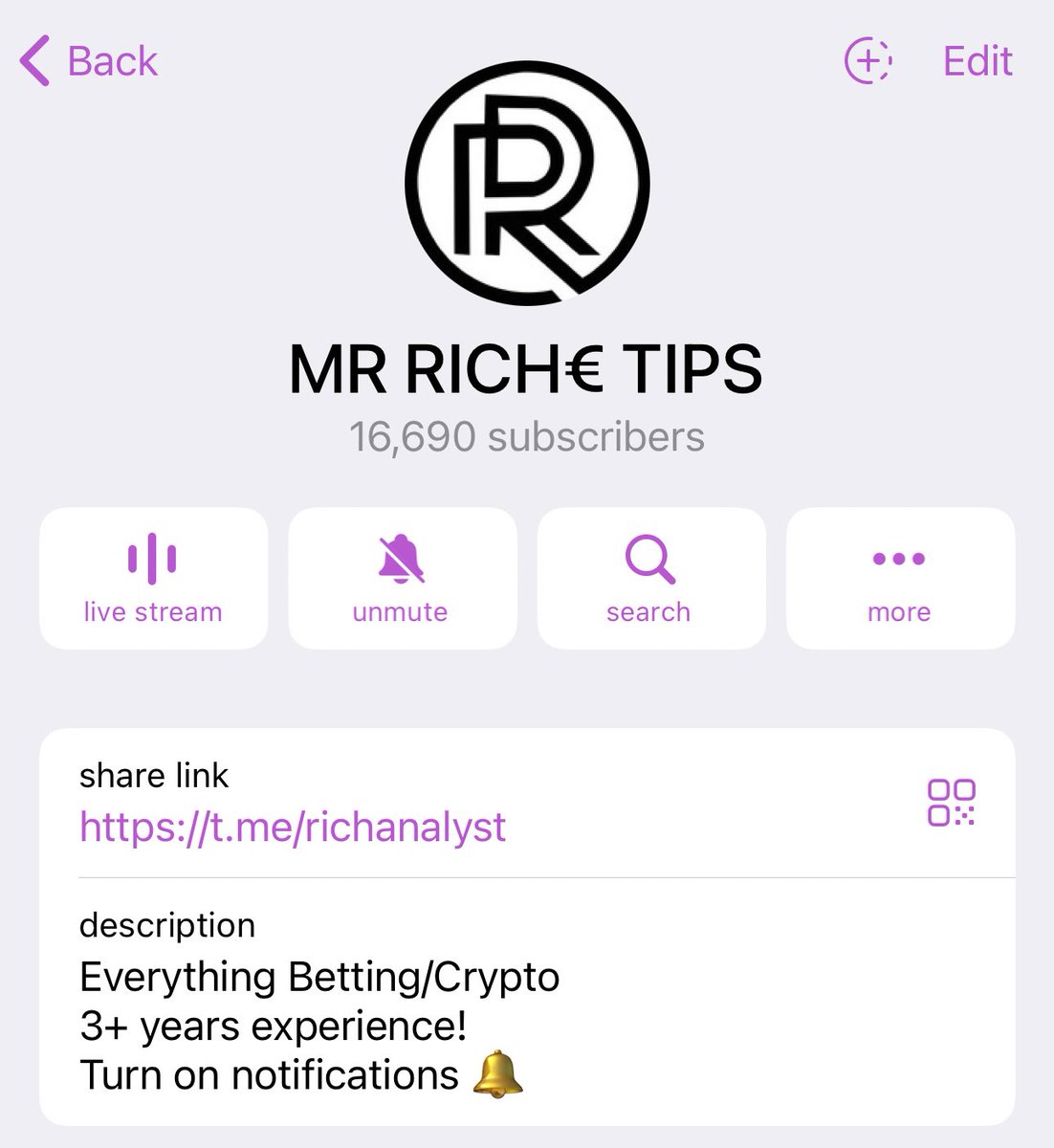 Our telegram channel name has been renamed to “MR RICH€ TIPS”