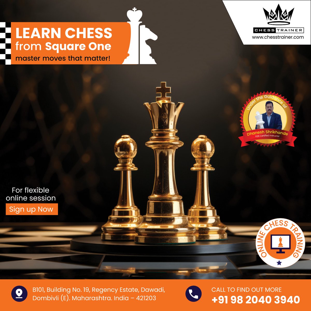 Chess_trainer91's tweet image. ♟️ Start your chess journey from square one with #FIDEInstructor Dhanesh Shrikhande! Learn essential tactics, openings &amp;amp; strategies to master the board - one move at a time. 🎯

🌐 chesstrainer.com

#LearnChess #ChessTraining #MasterTheMoves #OnlineChessCoach #ChessTrainer
