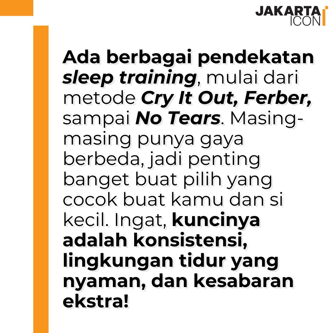 jak_icon's tweet photo. Hai Jakizen Moms,
Pernah ngerasa kayak zombie karena harus nemenin si kecil tidur semalaman? Nggak sendiri kok! Tapi tenang, ada solusi yang bisa bantu si kecil belajar tidur sendiri dan lebih nyenyak namanya sleep training. Yuk, kita kulik bareng! https://t.co/yGQqBdj88M