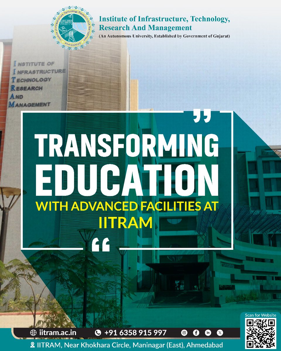 IITRAM191595's tweet image. 🎓 Transforming education, empowering futures!
Join IITRAM – Gujarat’s premier autonomous institute for industry-ready, future-focused learning.
🔗 iitram.ac.in #IITRAM #FutureReady #TechDrivenLearning #EngineeringExcellence