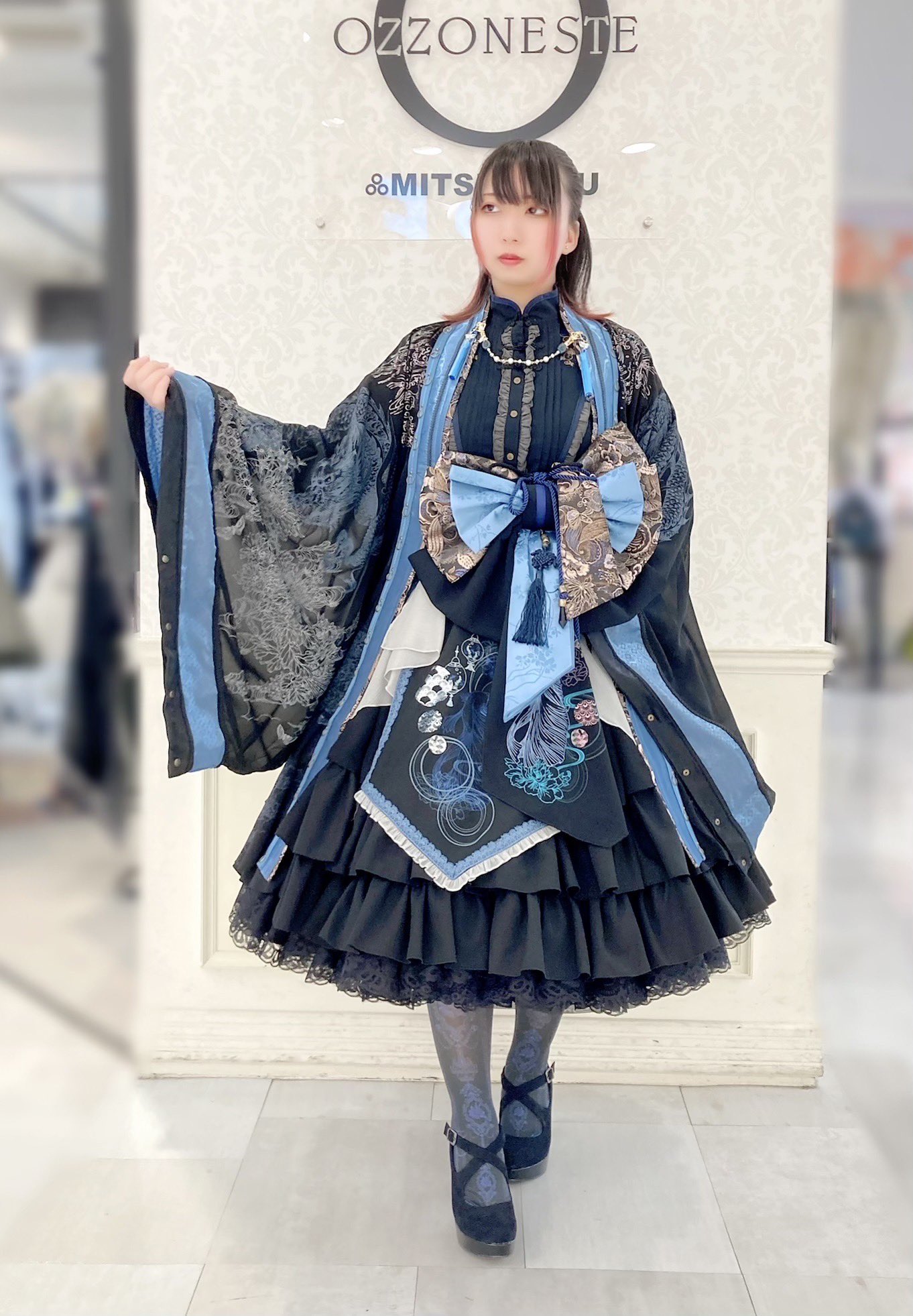 【完全未使用タグ付】OZZON 和チャイナロングベスト（ミント） 完全未使用タグ付】OZZON 和チャイナロングベスト（ミント） 完全未