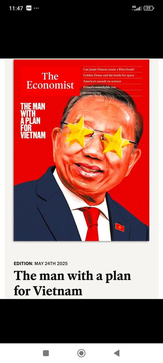 DatTran37147024's tweet photo. tạp chí thế economist đã đăng người này sẽ là người dẫn dân chúng việt nam đến với trật tự thế giới mới https://t.co/ck8L0QhZzs
