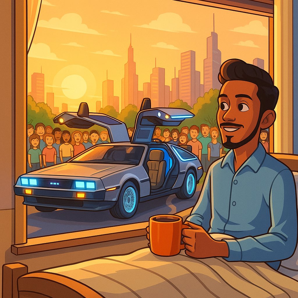 Good morning, time travelers!
Woke up fueled by dreams, speed, and the roar of the DeLorean engine. The road ahead? Full of innovation, style, and unstoppable momentum.
Let’s drive into the future — one block at a time. $DMC | <a href="/DeLoreanlabs/">DeLorean Labs</a> | <a href="/deloreanmotorco/">DeLorean Motor Company</a> 
Have a