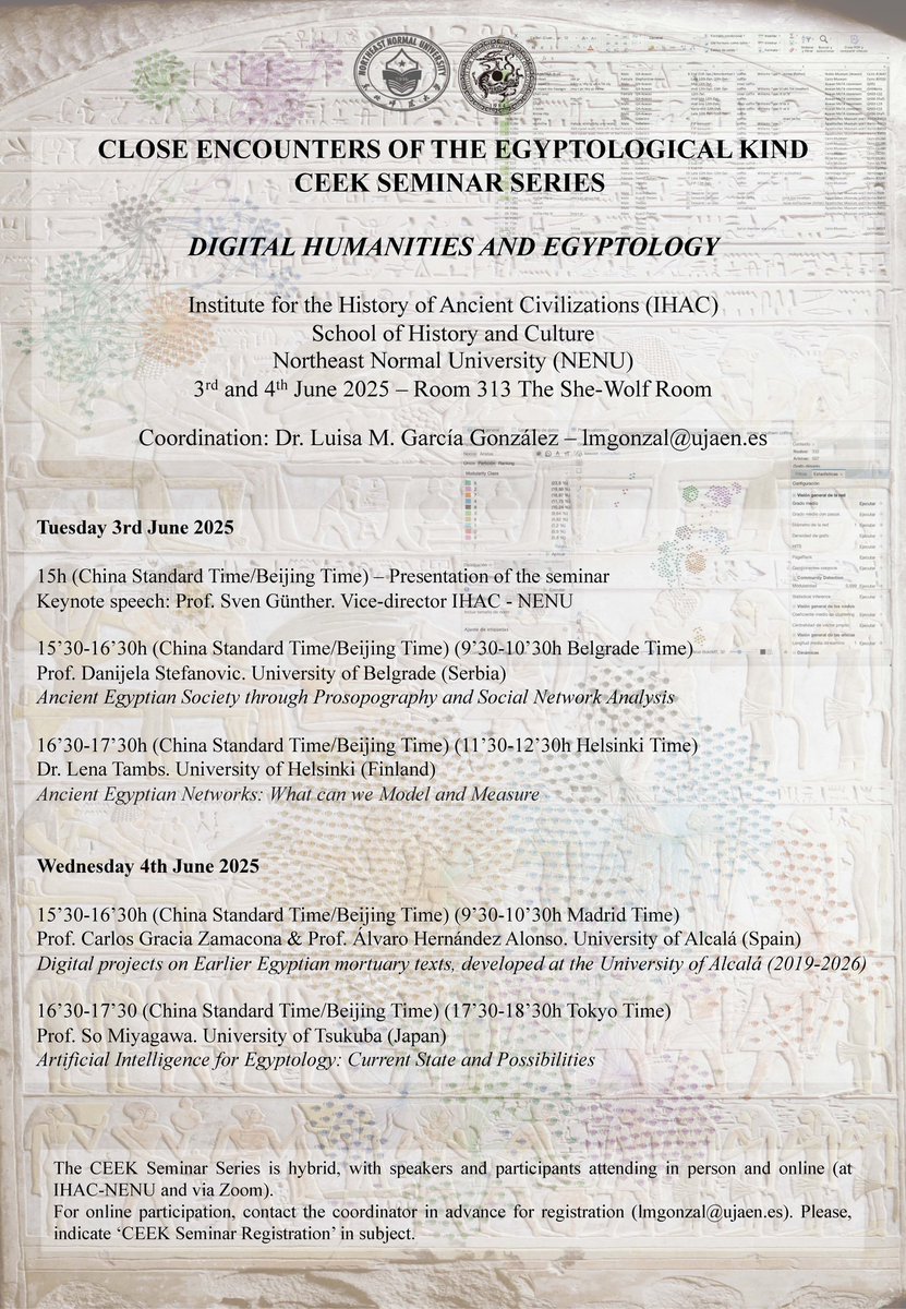 Dr. Sven Günther (@sveneca) on Twitter photo See you fans of #Egyptology online and offline <a href="/IHAC_NENU/">Institute for the History of Ancient Civilizations</a>! See you fans of #Egyptology online and offline <a href="/IHAC_NENU/">Institute for the History of Ancient Civilizations</a>!