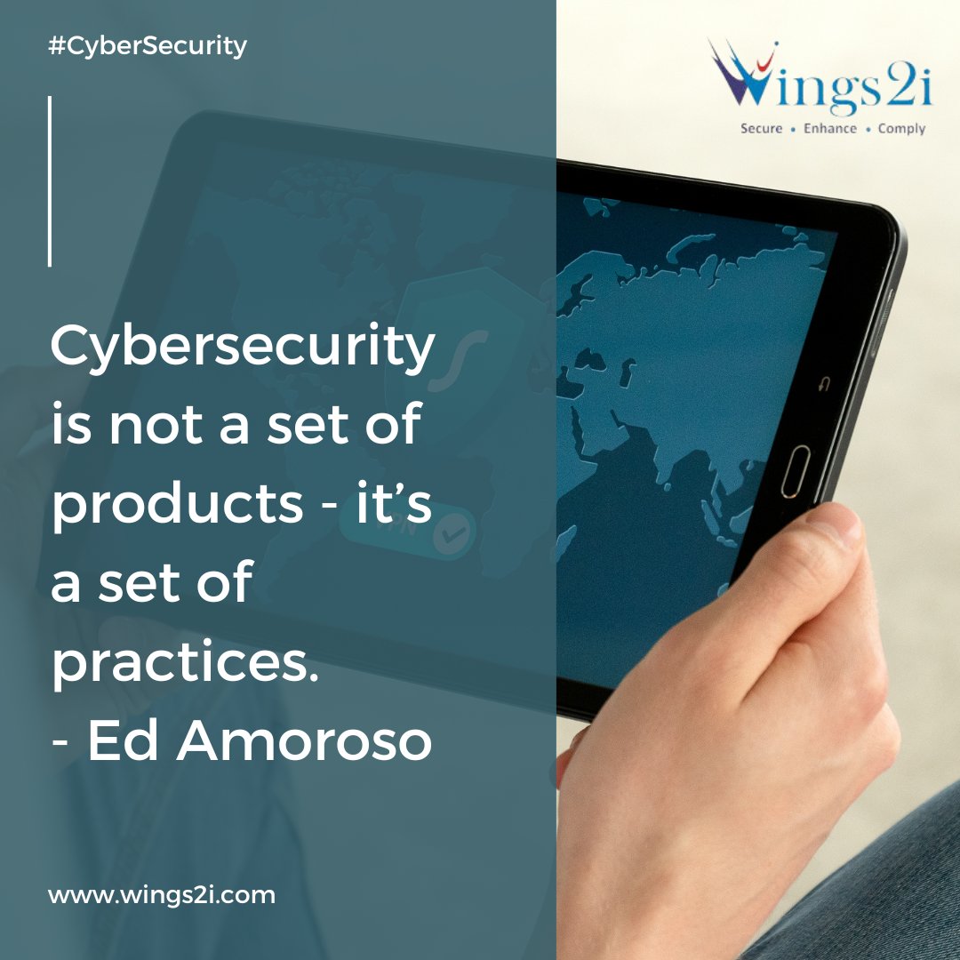 Wings2i's tweet image. Cybersecurity is not a set of products – it’s a set of practices.
– Ed Amoroso

At Wings2i, we believe true cybersecurity goes beyond tools and technologies.

#Wings2i #Cybersecurity #InfoSec #SecurityPractices #RiskManagement #CyberResilience