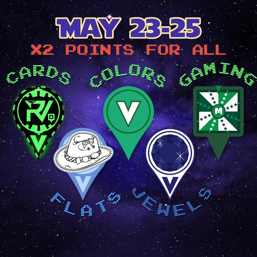 🎉 Double Points Weekend! 🎉
Make a final push in the Scrap War between the ROB Republic and the SMS Squad!🌟 Starting NOW through Sunday, May 25th at 23:59 MHQ, enjoy DOUBLE POINTS on the following types:
📬 Cards
✒️ Flats
🌈 Colors
💎 Jewels
🕹️ Gaming
ㅤ
vist.ly/3n4z289