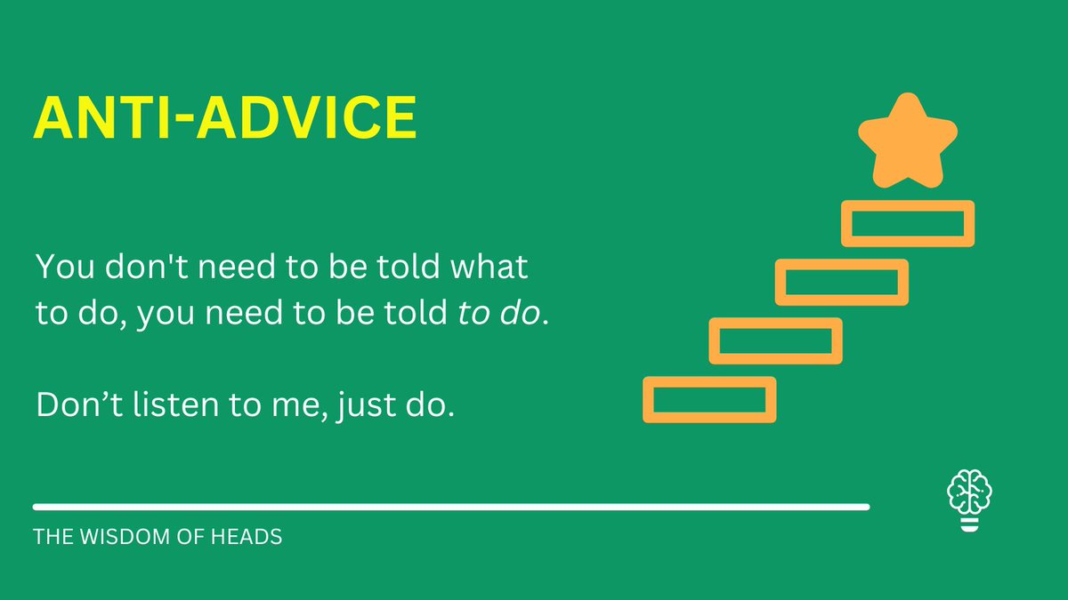 A young teacher, aspiring to leadership, recently messaged me for career advice. I've reached an age where it's a question I'm often asked. It's both flattering and, well, ouch!

Bruised ego aside, my advice is generally that you don't need advice, you need experiences. You don't