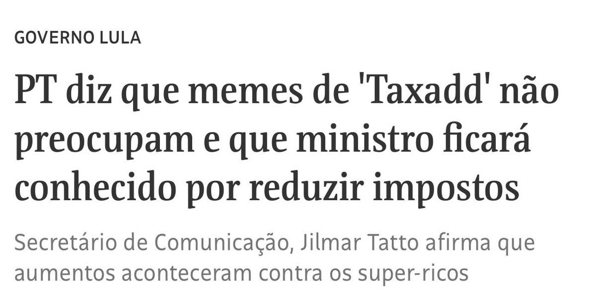 renatajbarreto's tweet photo. @Haddad_Fernando “Ficará conhecido por reduzir impostos” kkkkkkkkkkkkkk petista quando não tá roubando tá mentindo https://t.co/j0gGSfBGca