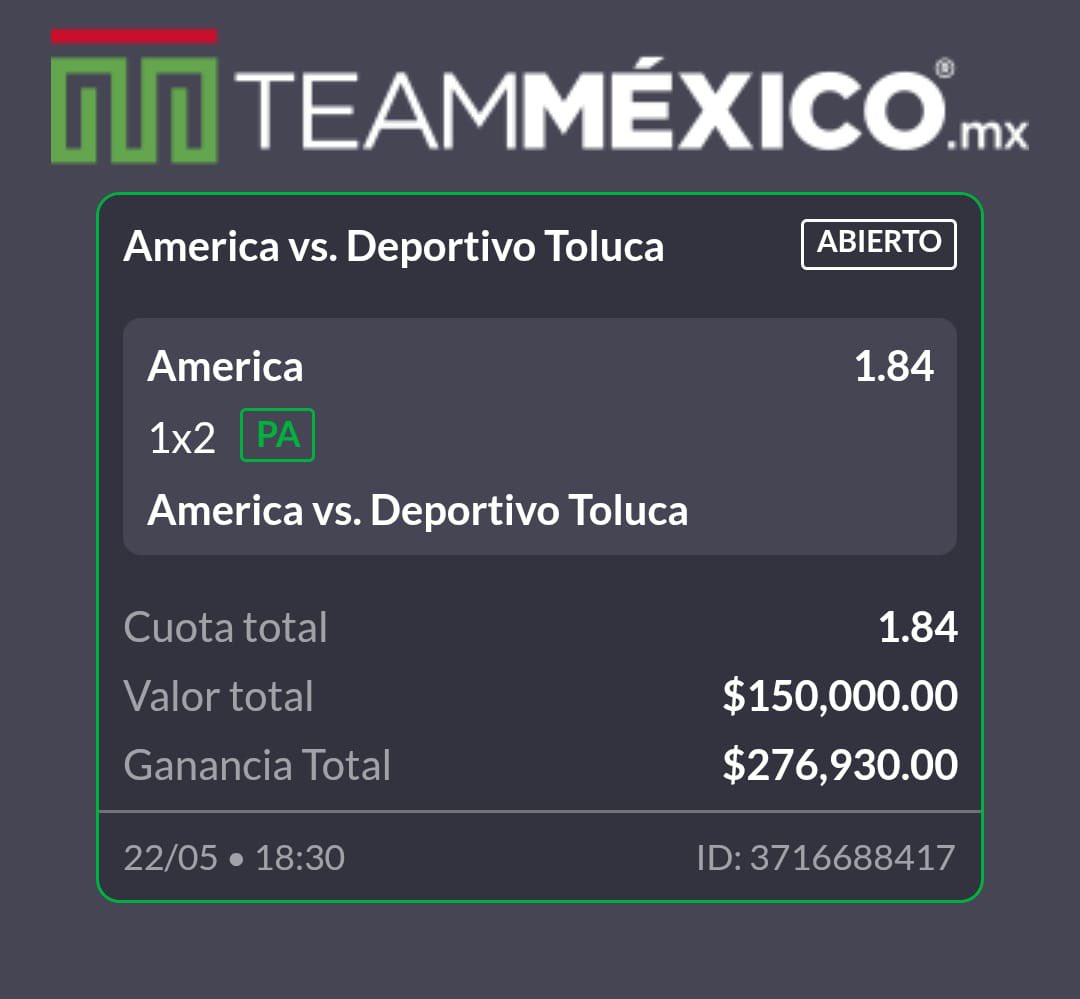 HOY 200 MIL PESOS AL AMÉRICA: