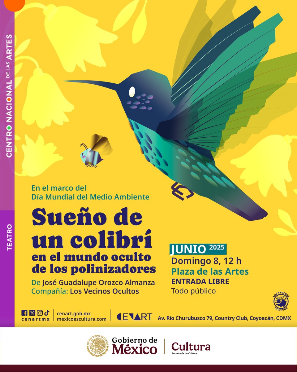 ¿Qué sueñan los colibríes? 🐦 En esta obra de teatro un joven entra a ese mundo onírico donde conviven abejas, flores y fantásticos polinizadores para comprender la importancia de la vida en este planeta 🌍