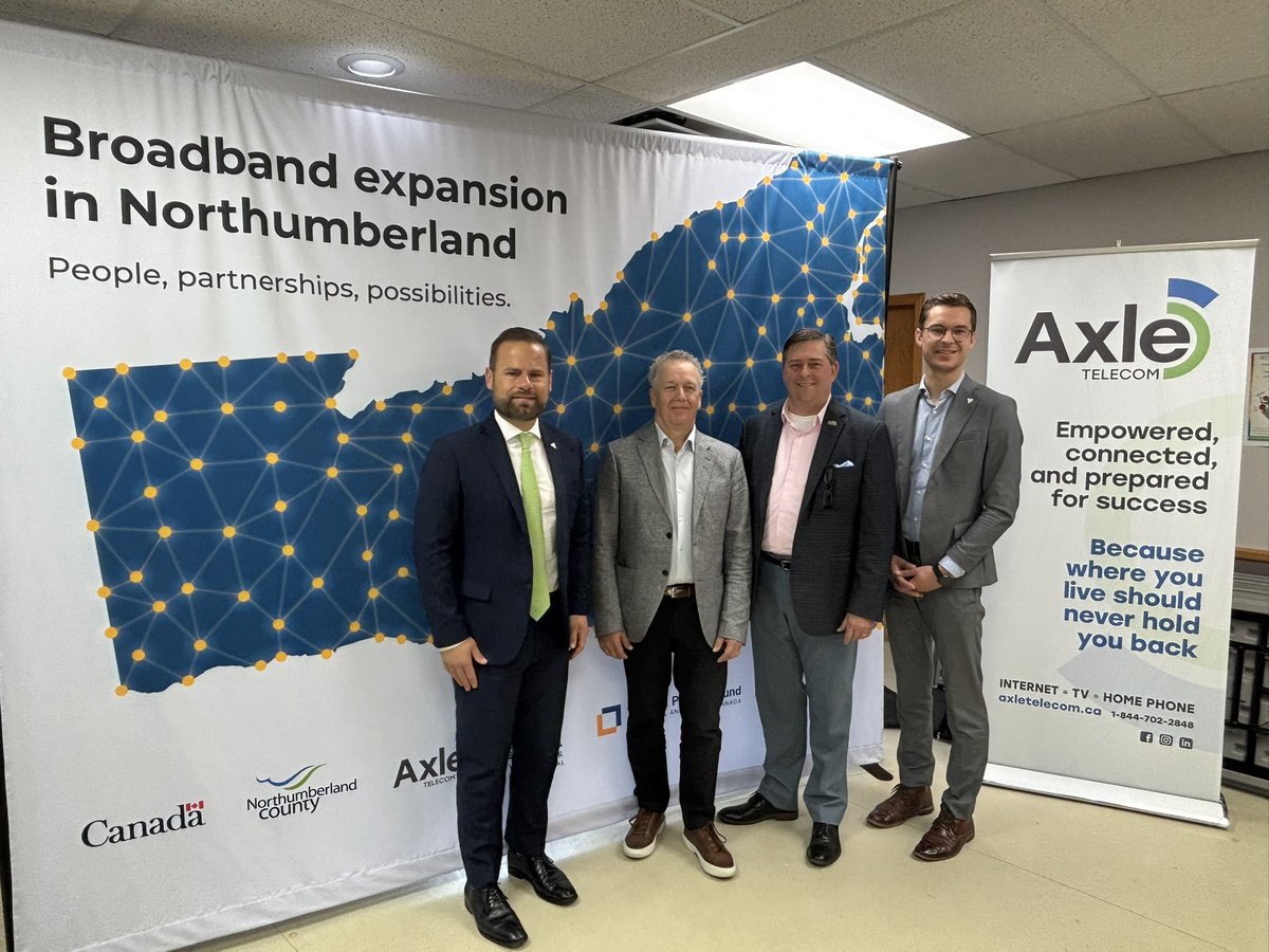David Piccini (@davidpiccini) on Twitter photo High-speed internet isn’t a luxury—it’s a necessity.
Today, Minister <a href="/samoosterhoff/">Sam Oosterhoff</a> officially announced the <a href="/Nthld_County/">Northumberland County</a> Broadband Expansion Project—bringing reliable internet to over 11,000 homes and businesses.
✅ 1,200 km of fibre being installed
✅ Delivered by Axle High-speed internet isn’t a luxury—it’s a necessity.
Today, Minister <a href="/samoosterhoff/">Sam Oosterhoff</a> officially announced the <a href="/Nthld_County/">Northumberland County</a> Broadband Expansion Project—bringing reliable internet to over 11,000 homes and businesses.
✅ 1,200 km of fibre being installed
✅ Delivered by Axle
