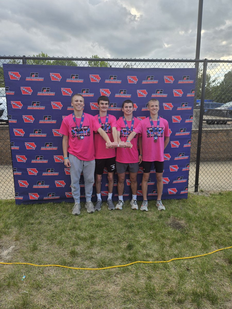 Great job by these 4! Improved all year. 10 seconds better than last year at state. All 4 back next year.