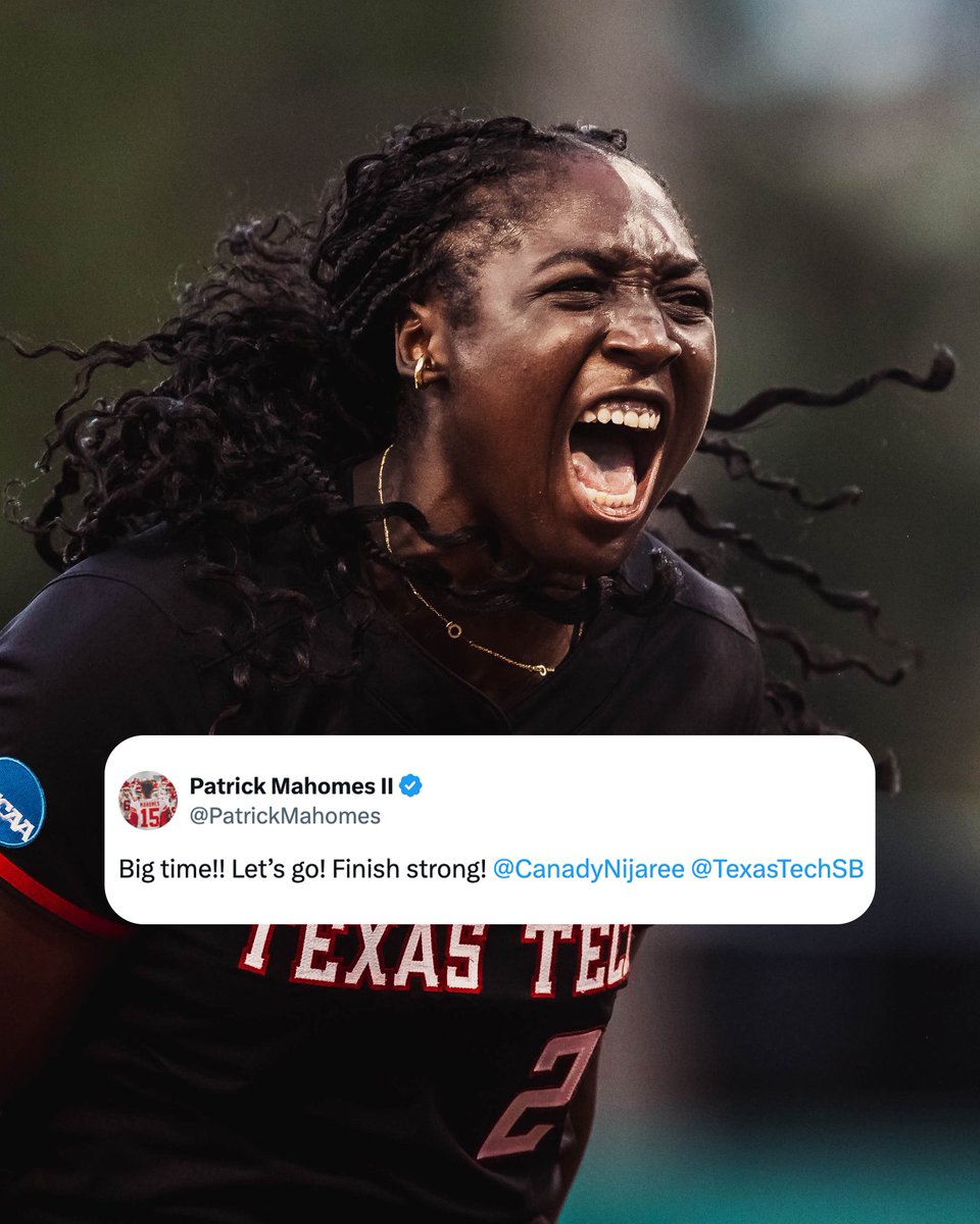 🏈 🤝 🥎 <a href="/PatrickMahomes/">Patrick Mahomes II</a> 

#RoadToWCWS x <a href="/TexasTechSB/">Texas Tech Softball</a> <a href="/CanadyNijaree/">NiJaree Canady</a>