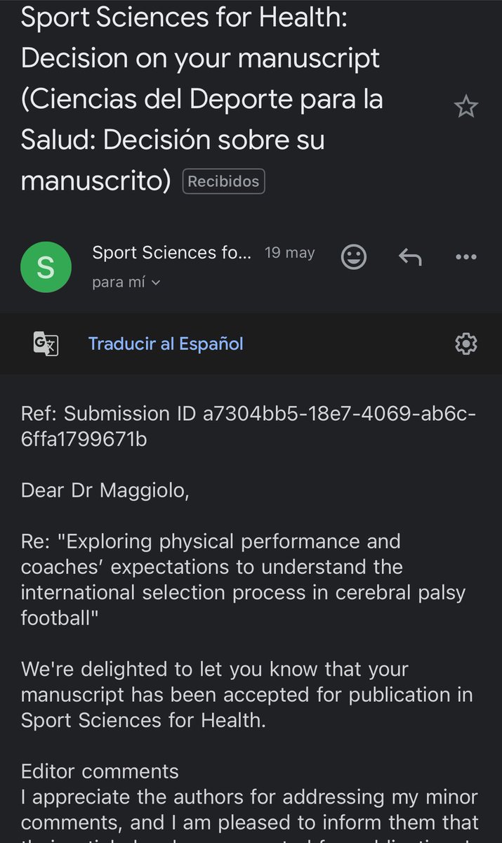 franmaggiolo1's tweet photo. Siguen los éxitos en relación a mi Tesis Doctoral. 

“Explorando el rendimiento físico y las expectativas de los entrenadores para comprender el proceso de selección internacional en el fútbol con parálisis cerebral" https://t.co/3kzec2otJ0